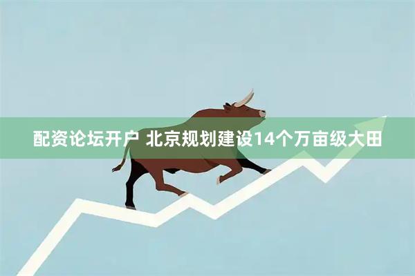 配资论坛开户 北京规划建设14个万亩级大田